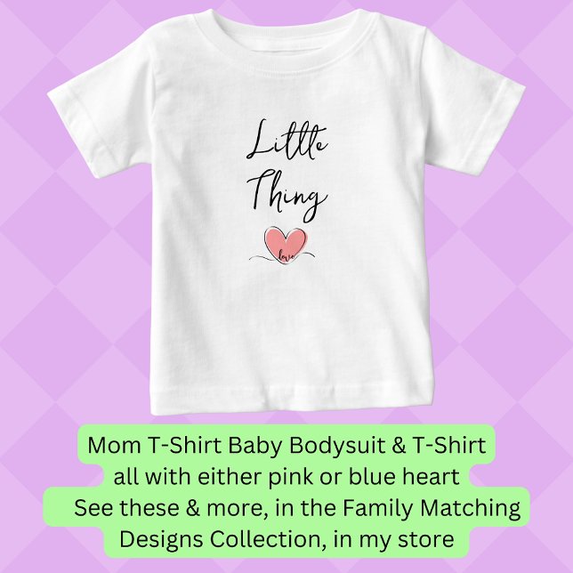 Kleine Sache - rosa Herz - Matching Mama Bub Pair Baby T-shirt (Von Creator hochgeladen)