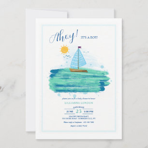 Kleine Sailboat Babydusche Einladung