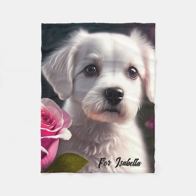 Kleine Sammlung von Hunden und Rose Fleecedecke (Vorderseite)