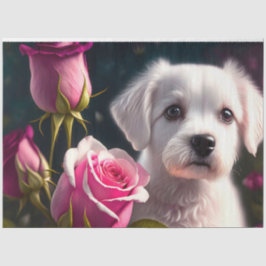 Kleine Sammlung von Hunden und Rose Seidenpapier