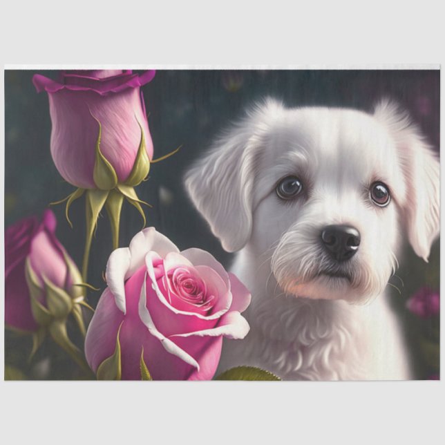 Kleine Sammlung von Hunden und Rose Seidenpapier (Vorderseite)