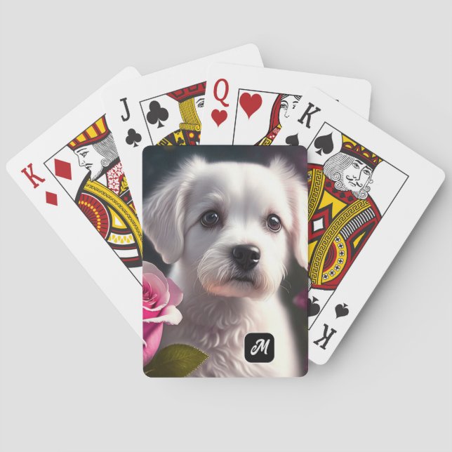 Kleine Sammlung von Hunden und Rose Spielkarten (Rückseite)