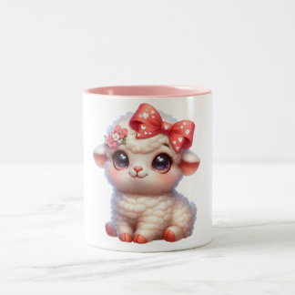 Kleine Schaf-Tasse Zweifarbige Tasse