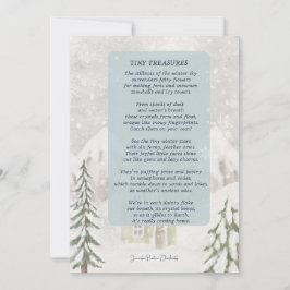 Kleine Schätze mit schneebedeckter Winterhütte Dankeskarte