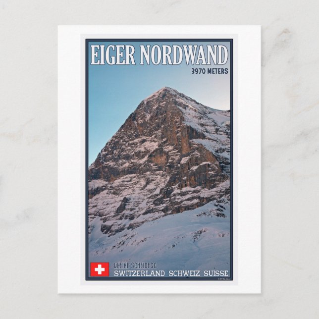 Kleine Scheidegg - Die Nordwand des Eigers Postkarte (Vorderseite)