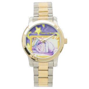 Kleine, schlafende Engel-Zwei-Tone-Uhr Armbanduhr