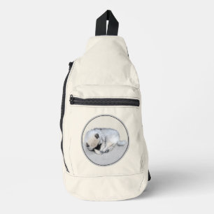 Kleine, schlafende Welpen, originale Hundekunst Crossbody Bag