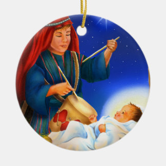 Kleine Schlagzeuger-Jungen-Verzierung Keramikornament