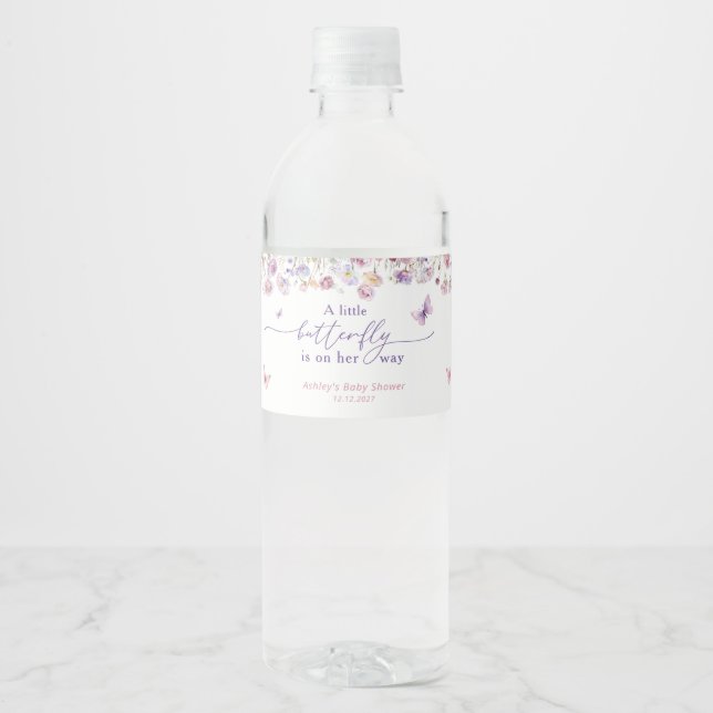Kleine Schmetterlinge und Wildblumen Kinderdusche (Vorderseite)