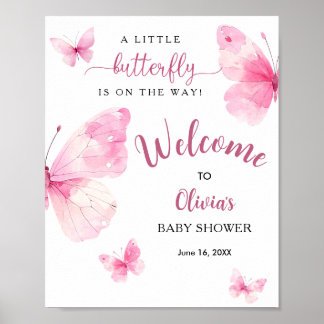 Kleine Schmetterlings-Baby-Party Begrüßung Poster