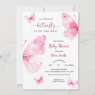Kleine Schmetterlings-Baby-Party Einladung