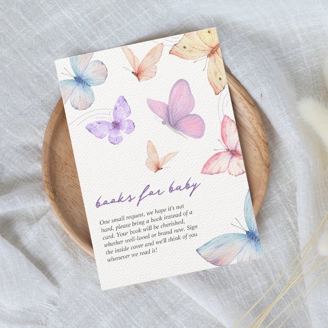Kleine Schmetterlingsbücher für Babydusche Begleitkarte (books for baby butterfly baby shower)