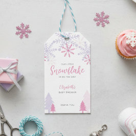 Kleine Schneeflocke auf dem Weg Babydusche Winter Geschenkanhänger