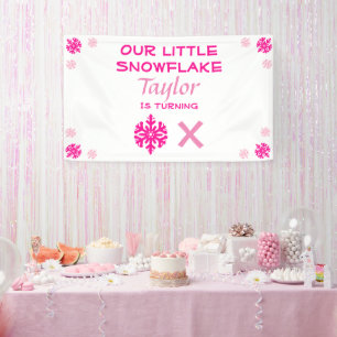 Kleine Schneeflocke jeden Geburtstag Banner