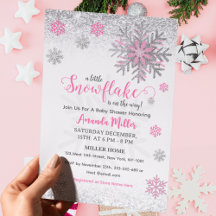 Kleine Schneeflocke Rosa Silber Glitzernde Babypar