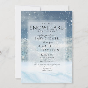 Kleine Schneeflocke Winter-Baby-Party Einladung