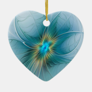 Kleine Schönheit Moderne Blaue Goldene Fraktal-Kun Keramik Ornament
