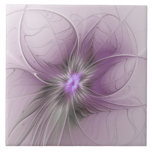 Kleine Schönheit Moderne Mauve Graue Fraktal-Kunst Fliese