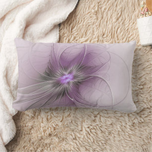 Kleine Schönheit Moderne Mauve Graue Fraktal-Kunst Lendenkissen