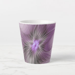 Kleine Schönheit Moderne Mauve Graue Fraktal-Kunst Milchtasse