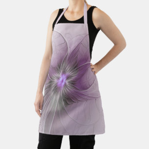 Kleine Schönheit Moderne Mauve Graue Fraktal-Kunst Schürze