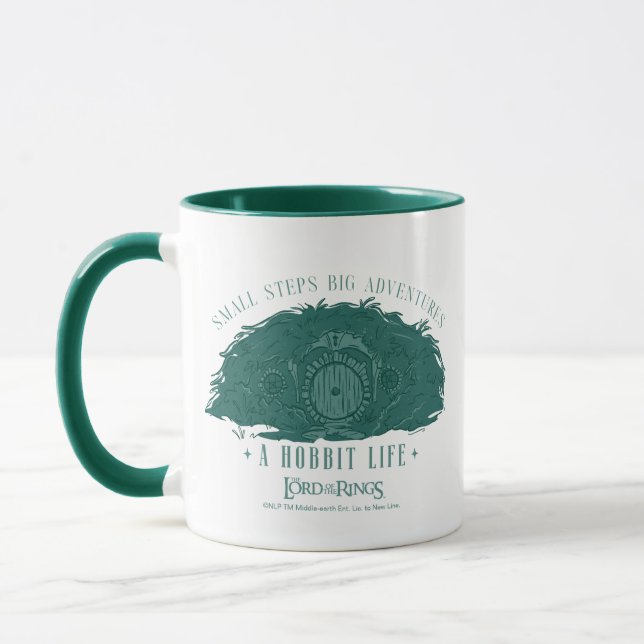 Kleine Schritte, große Abenteuer - Ein Hobbit-Lebe Tasse (Links)