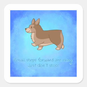 "Kleine Schritte nach vorn" Corgi Stickers