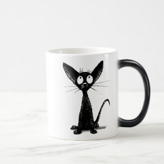 Kleine schwarze Katze Verwandlungstasse