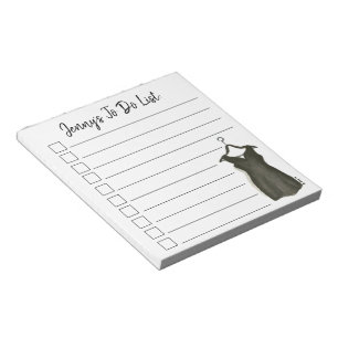 Kleine schwarze Kleidermotive Personalisiert zu fü Notizblock