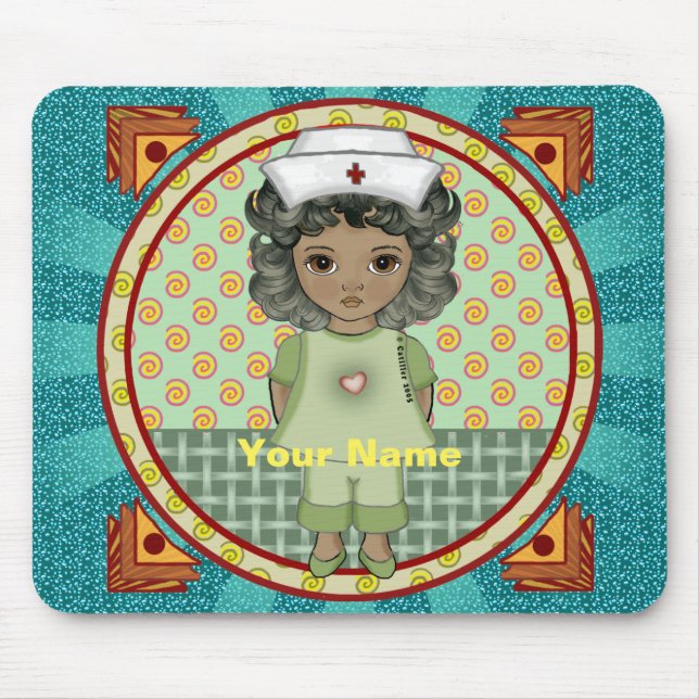 Kleine schwarze Mädchenschwester Mousepad (Vorne)