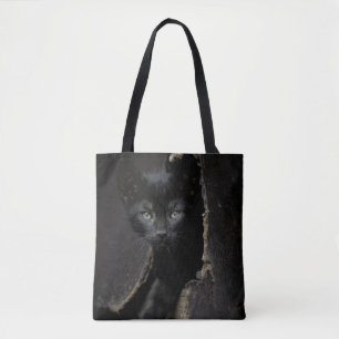 Kleine schwarze Miezekatze Tasche
