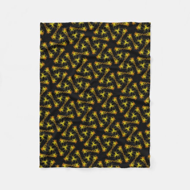 Kleine schwarze und orangefarbene Poldecke Fleecedecke (Vorderseite)