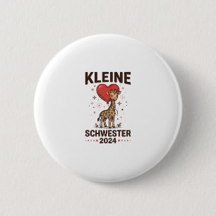 Kleine Schwester 2024 Niedliche Giraffe Schwester  Button