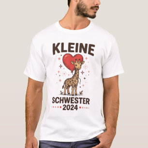 Kleine Schwester 2024 Niedliche Giraffe Schwester T-Shirt