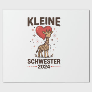 Kleine Schwester 2024 Niedliche Giraffen-Schwester Geschenkpapier