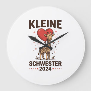 Kleine Schwester 2024 Niedliche Giraffen-Schwester Große Wanduhr