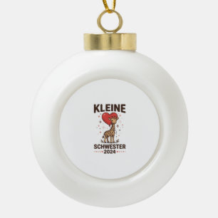 Kleine Schwester 2024 Niedliche Giraffen-Schwester Keramik Kugel-Ornament