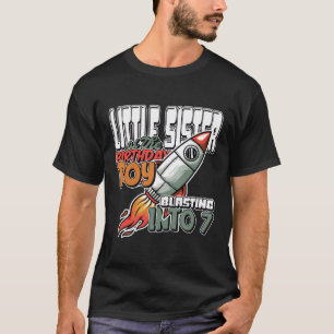 Kleine Schwester Birthday Boy Blade in 7 Rakete T-Shirt