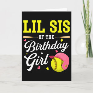 Kleine Schwester des Geburtstagsmädchens Softball Karte