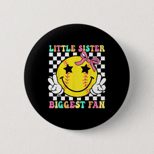 Kleine Schwester größter Fan Retro Softll Schweste Button