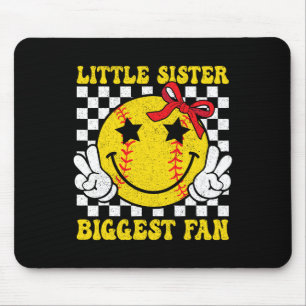 Kleine Schwester größter Fan Retro Softll Schweste Mousepad
