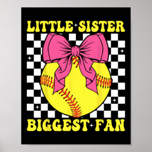 Kleine Schwester größter Fan Retro Softll Schweste Poster