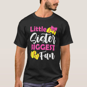 Kleine Schwester größter Fan Softball Schwester Te T-Shirt