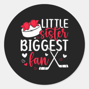 Kleine Schwester Hockey Schwester eines Hockeyspie Runder Aufkleber