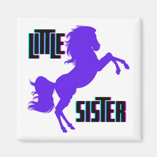 Kleine Schwester Lila Pony Magnet