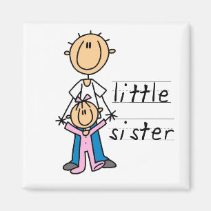 Kleine Schwester mit Big Brother T-Shirts und Gesc Magnet