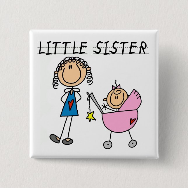 Kleine Schwester mit großen SIS-T-Shirts Button (Vorderseite)