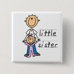 Kleine Schwester mit großer Bruder-T - Shirts und Button