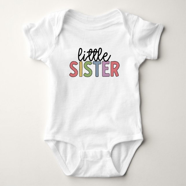 Kleine Schwester Niedlich Matching Geschwister Bab Baby Strampler (Vorderseite)