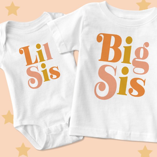 Kleine Schwester Retro Matching Sibling Baby Strampler (Von Creator hochgeladen)